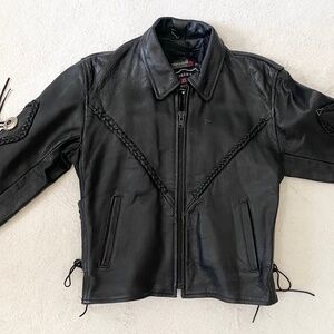 BIKER'S LEATHER STUF Mens M VTG Leather Jacket 3M Thinsulate Thermal Insulation
